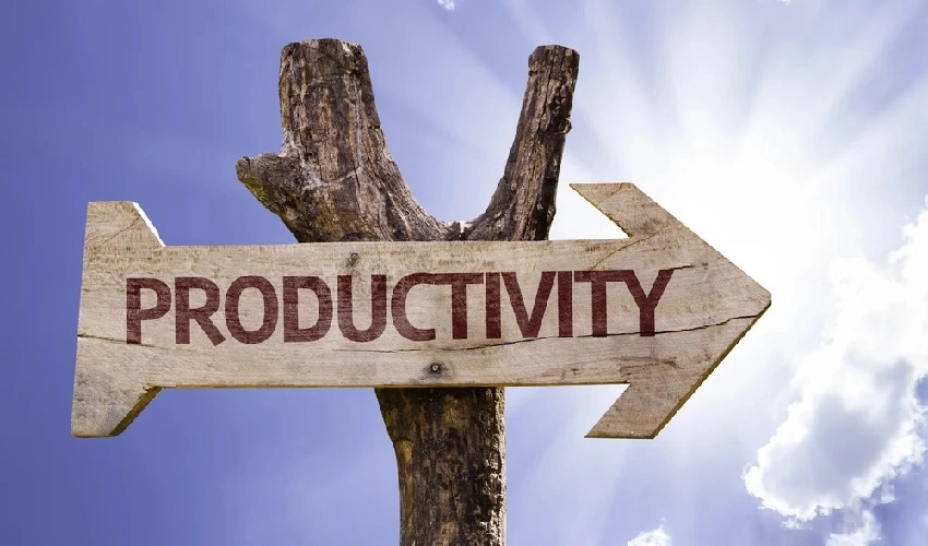 Productivity sign pointing to PlanFees