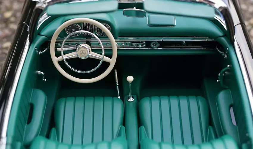 Green Mercedes Interior