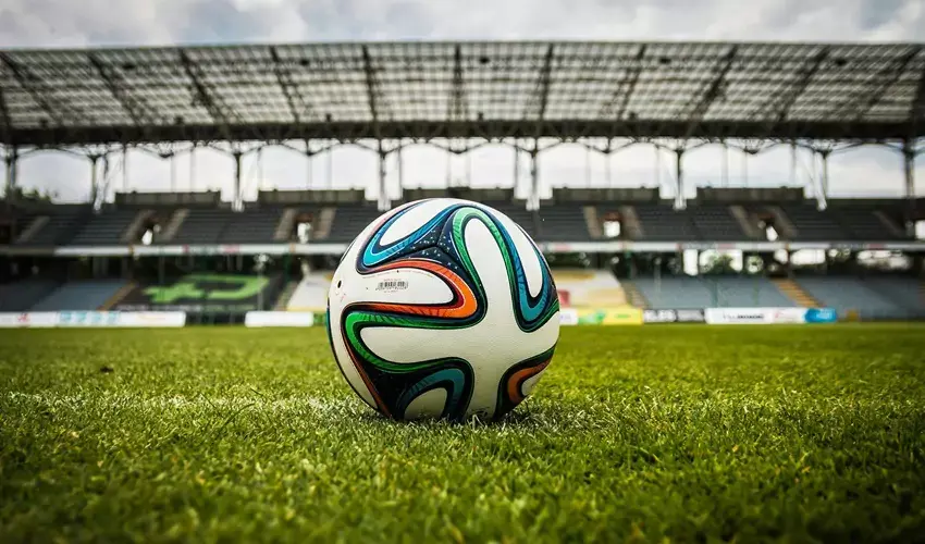 Soccer ball in center field